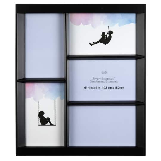 Simply Essentials™ 5 Opening 4" x 6" Black Collage Frame by Studio Décor®